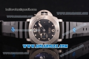 Panerai Luminor Submersible Asia Automatic Steel Case with Black Dial Rubber Strap and Dot Markers
