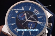 Ulysse Nardin Maxi Marine Chronograph Miyota Quartz Movement Steel Case with Blue/Black Dial and Blue Rubber Strap