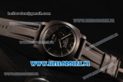 Panerai PAM 00233B Luminor 1950 8 Days GMT Asia Automatic PVD Case with Black Dial and Black Leather Strap