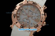 Chopard Happy Sport Chronograph Swiss Quartz Movement Rose Gold Case with White Dial and White Rubber Strap-Original Chopard Chopard Happy Sport Chronograph Swiss Quartz Movement Rose Gold Case with White Dial and White Rubber Strap-Original Chopard
