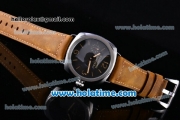 Panerai Radiomir 1940 PAM521 Clone P.3000 Manual Winding Steel Case with Black Dial and Brown Leather Strap