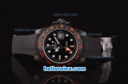 Rolex Explorer II Asia 2813 Automatic PVD Case Black Dial and Black Rubber Strap - ETA Coating