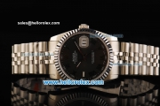 Rolex Datejust Swiss ETA 2836 Automatic Movement Steel Case with Green Roman Numerals and Steel Strap