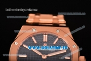 Audemars Piguet Royal Oak 33MM Miyota Quartz Rose Gold Case/Bracelet with Blue Dial and Stick Markers (EF)