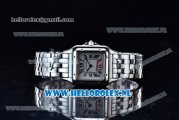 Cartier Santos 100 Japanese Miyota Quartz Steel Case with White Dial Roman Numberal Markers and Steel Bracelet