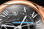 Cartier Ballon Bleu De Medium Chrono Miyota Quartz Rose Gold Case with Black Dial and Roman Numeral Markers