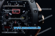 Richard Mille RM 011 Felipe Massa Chronograph Swiss Valjoux 7750 Automatic PVD Rose Gold Case with Black Dial Arabic Numeral Markers and Black Rubber Strap