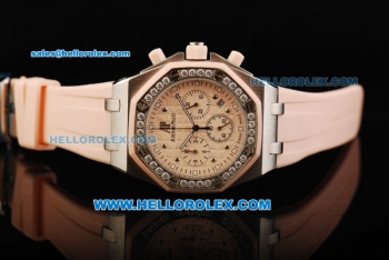 Audemars Piguet Royal Oak Offshore Chronograph Quartz Movement Steel Case with Diamond Bezel and Orange Rubber Strap