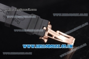Audemars Piguet Royal Oak 36mm Asia ST16 Automatic PVD Case with Black Dial Rose Gold Bezel and Black Rubber Strap (EF)