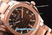 Patek Philippe Aquanaut Swiss ETA 2824 Automatic Rose Gold Case/Strap with Chocolate Dial