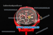 Scuderia Ferrari Lap Time Watch Chrono Miyota OS10 Quartz Red PVD Case with Black Dial and White Arabic Numeral Markers