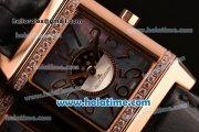 Jaeger-LeCoultre Reverso Squadra Swiss ETA Quartz Rose Gold Case with Diamond Bezel and MOP Dial