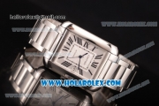 Cartier Tank Anglaise Miyota 9015 Automatic Steel Case/Bracelet with Silver Dial and Roman Numeral Markers