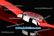 Chopard Mille Miglia Gran Turismo XL Miyota OS2035 Quartz Steel Case with Red Dial and Red Rubber Bracelet