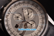 Tag Heuer Mikrogirder 2000 Chronograph Miyota Quartz Steel Case with PVD Bezel - Silver Dial