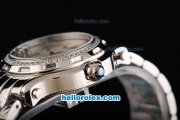 Chopard Happy Sport Miyota Quartz Movement Silver Markers with Diamond Bezel and White Dial-Lady Size