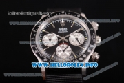 Rolex Daytona Vintage Edition Miyota Quartz Steel Case with Black Dial Stick Markers and Black Nylon Strap (GF)