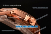 Audemars Piguet Royal Oak 41MM Clone AP Calibre 3120 Automatic Full Rose Gold with White Dial and Stick Markers (EF)