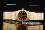 Omega Constellation Swiss Quartz Steel Case with Diamond Bezel and Stick Markers-Two Tone Strap