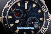 Ulysse Nardin Maxi Marine Automatic Movement Steel Case with Blue Dial and Blue Rubber Strap