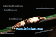 Franck Muller Ronde Miyota Quartz Rose Gold Case with Green Leather Bracelet White Dial and Green Stick Markers