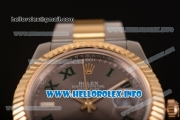 Rolex Datejust II Swiss ETA 2836 Automatic Two Tone Case/Bracelet with Grey Dial and Green Roman Numeral Markers (BP)