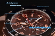 Hublot Big Bang Cappuccino Chronograph Miyota OS20 Quartz Rose Gold Case with Brown Rubber