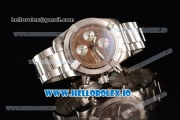 Breitling Super Avenger II 7705 Automatic Steel Case with Brown Dial Arabic Numeral Markers and Steel Bracelet (GF)