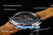 Panerai Radiomir 1940 PAM521 Clone P.3000 Manual Winding Steel Case with Black Dial and Brown Leather Strap