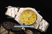 Breitling Avenger Seawolf Swiss ETA 2836 Automatic Movement Full Steel with Yellow Dial and Black Arabic Numerals-1:1 Original