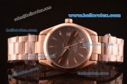 Omega Seamaster Asia 2813 Automatic Full Rose Gold Case with Brown Dial-ETA Coating