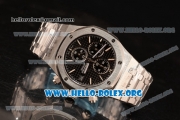 Audemars Piguet Royal Oak Chronograph Miyota OS10 Quartz Steel Case with Black Dial and Steel Bracelet