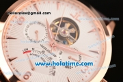 Jaeger-LECoultre Master Asia Automatic Rose Gold Case with Brown Leather Strap and White Dial