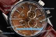 Tag Heuer Carrera Calibre 1969 Chrono Jack Heuer Limited Edition Miyota OS20 Quartz Steel Case with PVD Bezel and Brown Dial