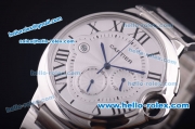 Cartier ballon bleu de Chronograph Quartz Full Case with Silver Dial - 7750 coating