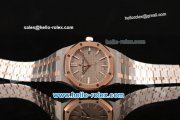 Audemars Piguet Royal Oak Swiss ETA 2824 Automatic Two Tone Case with Stick Markers and Grey Grid Dial - 1:1 Original