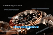 Rolex GMT-Master II Swiss ETA 2836 Automatic Two Tone Rose Gold Case With Ceramic Bezel Black Dial 126711CHNR bk