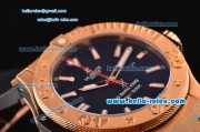 Hublot Big Bang King Swiss Valjoux 7750-CHG Automatic Rose Gold Case with Black Dial Rubber Strap and Stick Markers