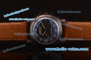 Panerai Luminor Marina PAM 386 Automatic PVD Case with Black Dial and Brown Leather Strap - 7750 Coating