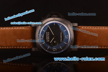 Panerai Luminor Marina PAM 386 Automatic PVD Case with Black Dial and Brown Leather Strap - 7750 Coating
