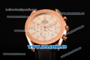 Omega Speedmaster Moonwatch Co-Axial Chronograph Miyota OS20 Quartz Rose Gold Case with White Dial and Stick Markers