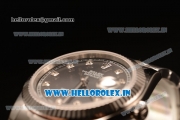 Rolex Datejust Oyster Perpetual Swiss ETA 2836 Automatic Steel Case Diamonds Markers With Black Dial Steel Bracelet (BP)