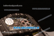 Richard Mille RM 11-09 Chrono Swiss Valjoux 7750 Automatic Carbon Fiber Case with Skeleton Dial Arabic Numeral and White Rubber Strap - 1:1 Original(KV)