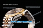 Rolex Datejust II Asia 2813 Automatic Two Tone Case/Bracelet with Grey Dial and Diamonds Markers (BP)