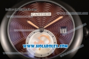 Cartier Rotonde De Miyota Quartz PVD Case/Bracelet with Brown Dial