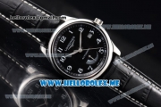 Longines Master Power Reserve Swiss ETA 2824 Automatic Steel Case with Black Dial and Black Leather Strap Arabic Numeral Markers