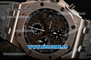Audemars Piguet Royal Oak Offshore Chrono Swiss Valjoux 7750 Automatic Steel Case with Grey Leather Strap and Black Dial (J12)