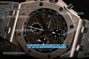 Audemars Piguet Royal Oak Offshore Chrono Swiss Valjoux 7750 Automatic Steel Case with Grey Leather Strap and Black Dial (J12)