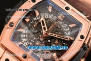 Hublot MP-06 Senna Chrono Miyota OS20 Quartz Rose Gold Case with Skeleton Dial and Stick Markers