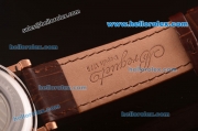 Breguet Classique 2813 Automatic Rose Gold Case with White Dial and Brown Leather Strap-ETA Coating
